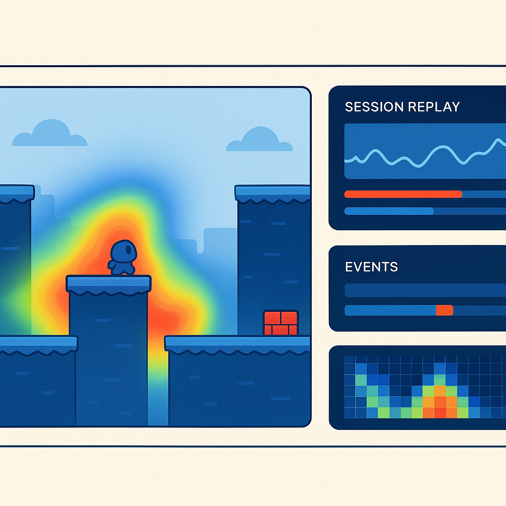 Feature mock: in-game HUD with analytics overlays