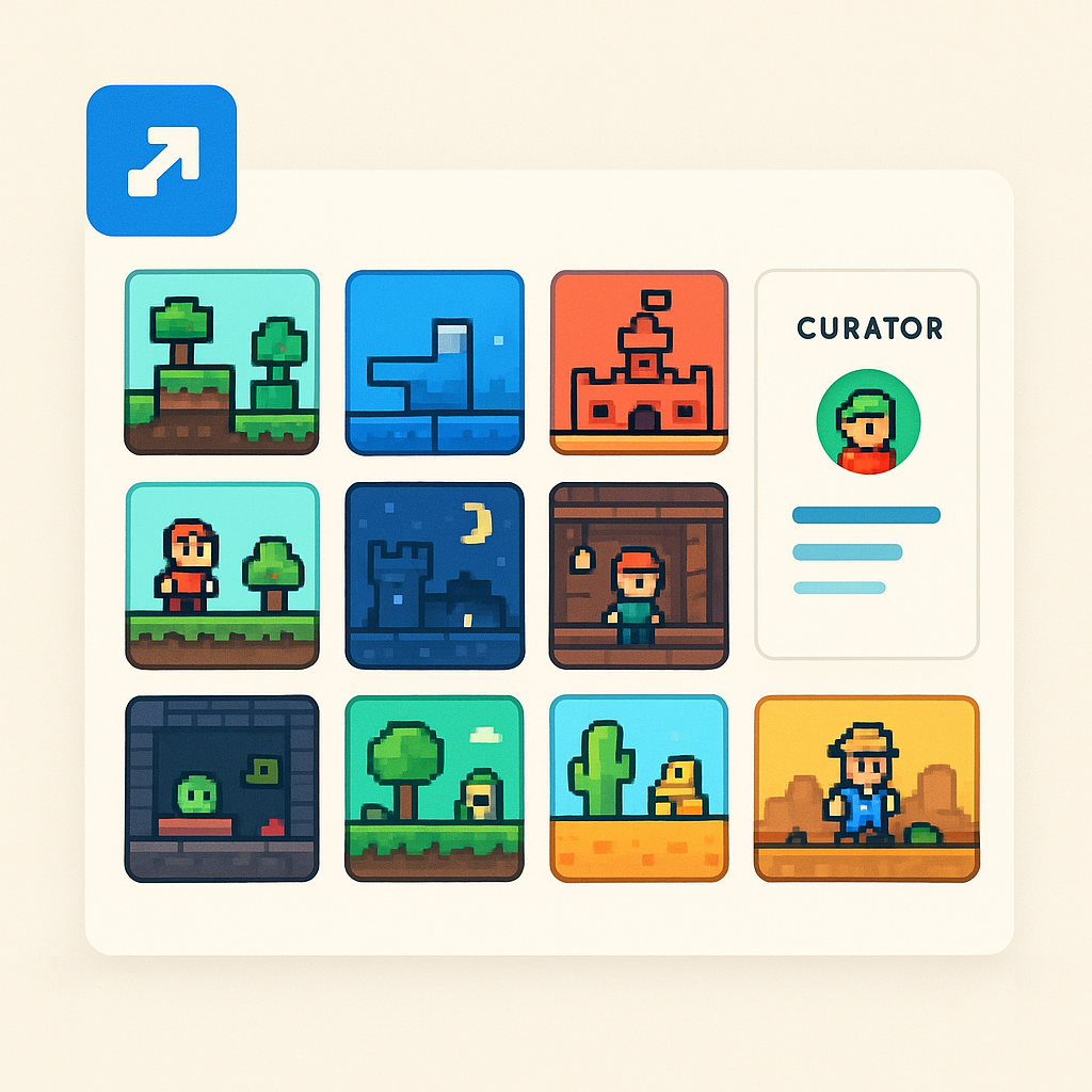 Gallery screenshot with level thumbnails and community mods